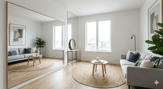 use mirrors to create illusion of space